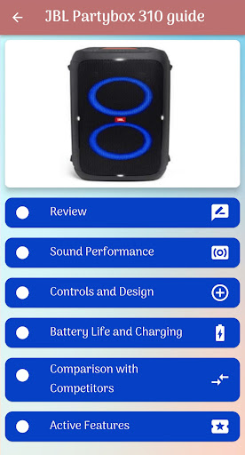 Android application JBL Partybox 310 guide screenshort