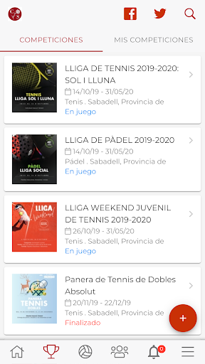 Android application Tornejos Cercle screenshort