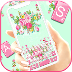 Cover Image of Download Pink Flower Garden Keyboard Th  APK