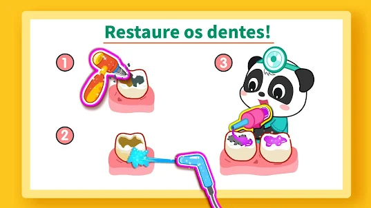 Bebê Panda: cuidado dental