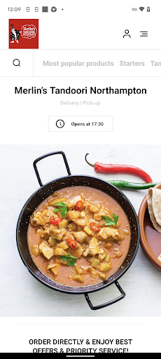 Android application Merlin's Tandoori Northampton screenshort