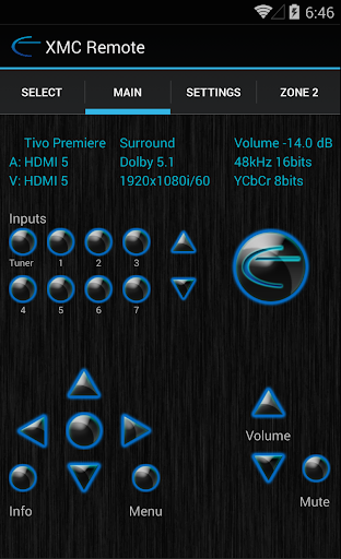 Android application The Official XMC-1 Remote screenshort