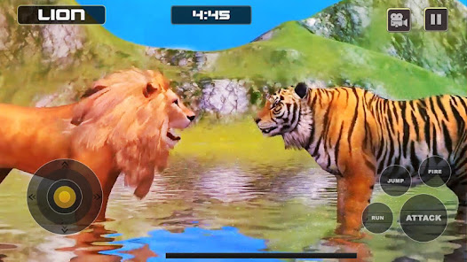 Captura 3 Lion Vs Tiger Wild Animal Simu android