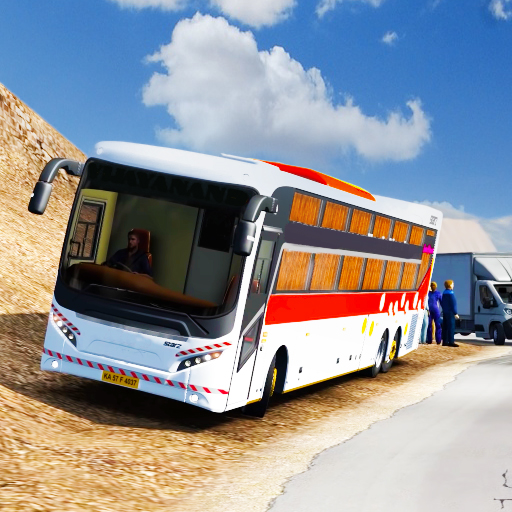 Heavy Coach Bus Offroad Drive