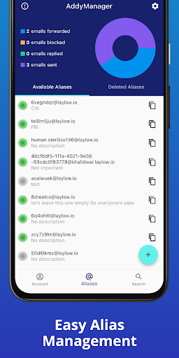 AddyManager: Addy.io Mobile Screen 3