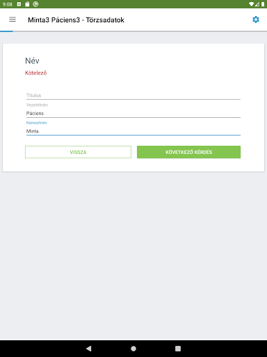 Android application Flexi Páciens Regisztráció screenshort
