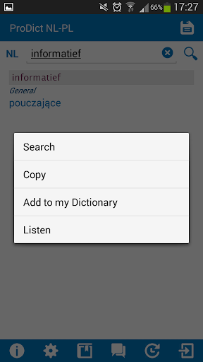 Polish Dutch dictionary Screen 3