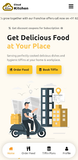 Android application Cloud Kitchen - Dine Delicious screenshort