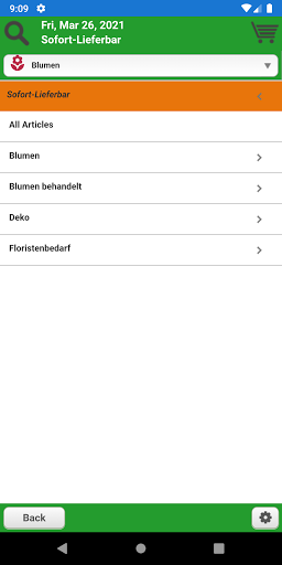 Android application Willeke Blumen screenshort