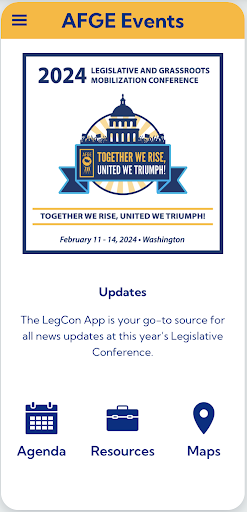 Android application AFGE Events screenshort