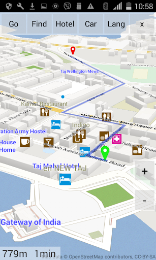 Android application 3D Mumbai: Maps + GPS screenshort