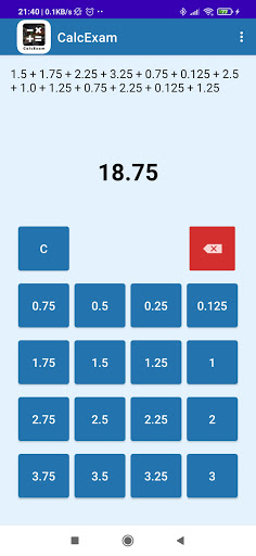 CalcExam Screen 3