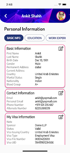 VowFirst HRMS Screen 2