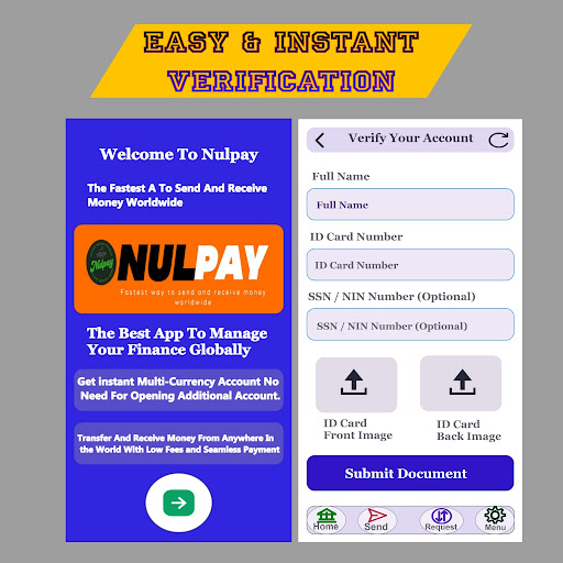 NulPay - Send & Receive Money Screen 2