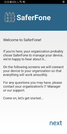 Android application SaferFone EMM screenshort