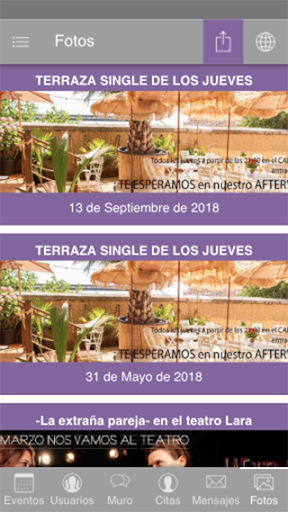 Android application EventosSingles - Conocer gente screenshort