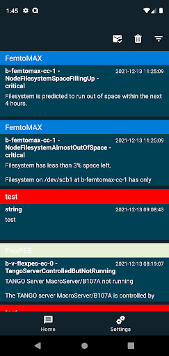 MAX IV Notify Screen 2