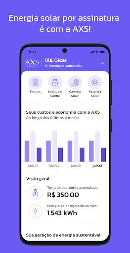Android application AXS Energia screenshort