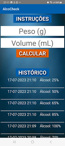Android application AlcoCheck - Máquinas de Picolé screenshort