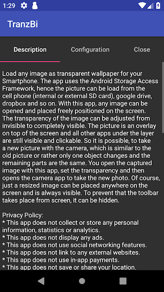 TranzBi - Transparent Wallpape v1.1 APK + Mod [Paid for free][Free purchase] for Android