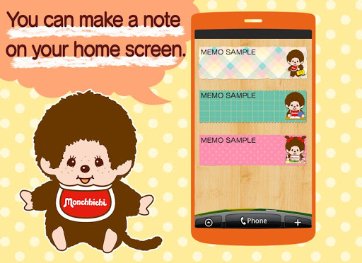 Android application Sticky Note Monchhichi screenshot