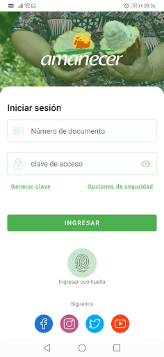 Android application Fundación Amanecer screenshort