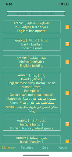 Android application Iraqi Arabic Dictionary Prem screenshort