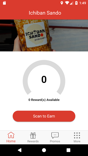 Android application Ichiban Sando Rewards screenshort