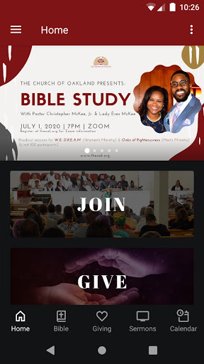Android application The Church of Oakland screenshort