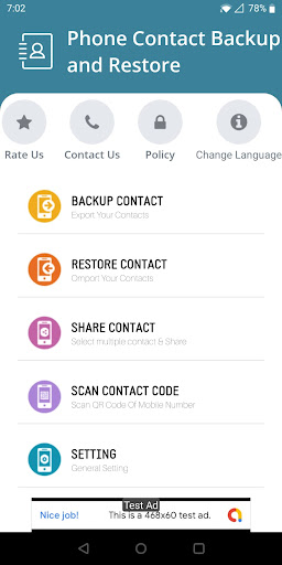 Phone Contact Backup & Restore Screen 2