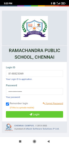 Android application RAMACHANDRAA PUBLIC SCHOOL screenshort
