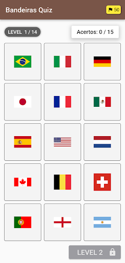 Android application Bandeiras Quiz, qual é o país? screenshort