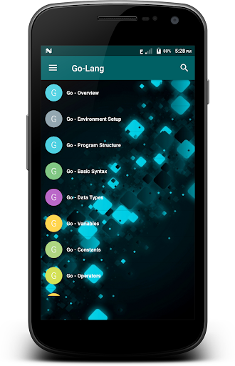 Android application Learn - Go-Lang screenshort