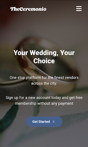 Android application TheCeremonio - Vendor screenshort