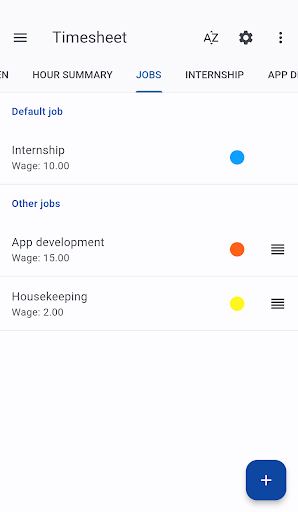 Timesheet screenshot 1