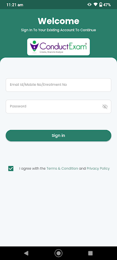 Online Exam App - Pilot-3 Screen 2