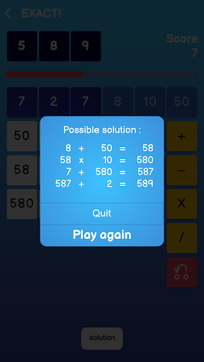 Countdown EXACT! number Screen 3