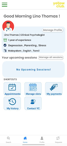 Yellow Club - Practitioner Screen 3