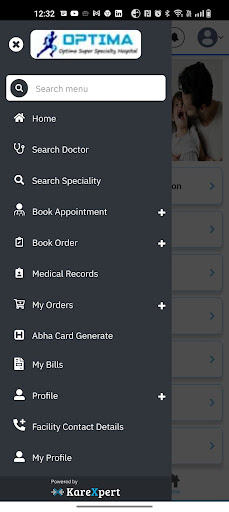 Android application OPTIMA screenshort