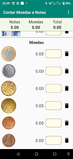 Contar Moedas e Notas Screen 2