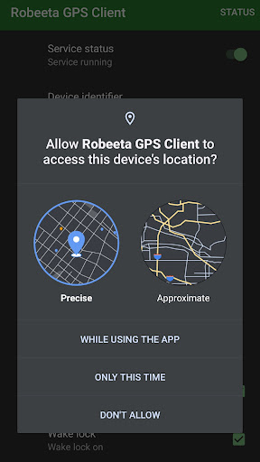 Robeeta GPS Client Screen 2