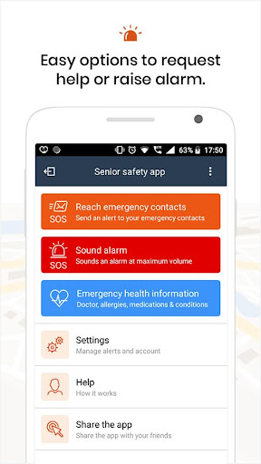 Android application Senior Safety App screenshort