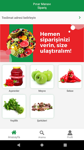 Android application Pınar Manavı Sipariş screenshort