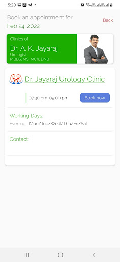 Dr. Jayaraj Urologist Screen 3