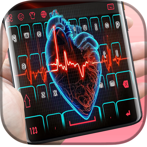 Neon Heartbeat keyboard logo
