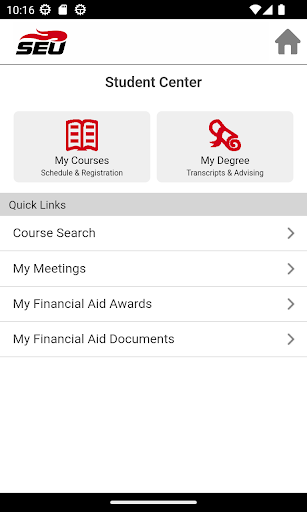 SEU MyPortal Screen 3