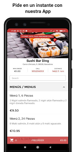 Android application Sushi Bar Ding screenshort