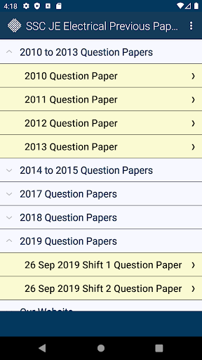 Screenshot of SSC JE Electrical Previous