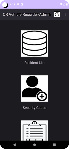QR Vehicle Recorder-Admin Screen 2