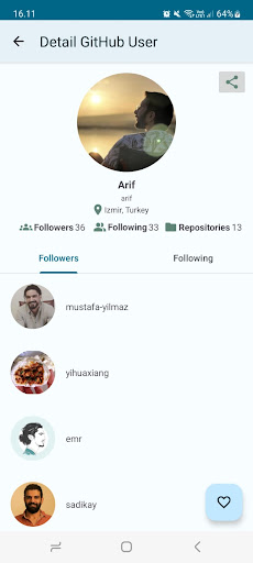 Github User Search Screen 3